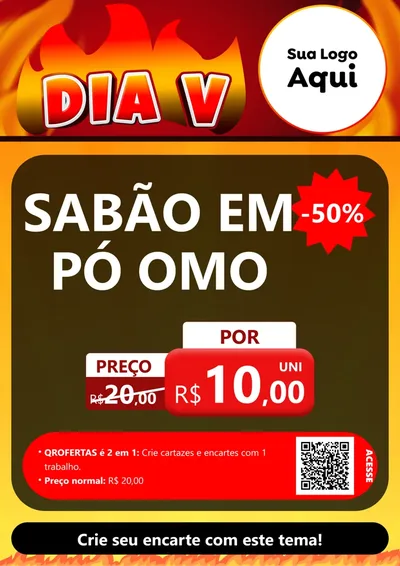 Modelo de Cartaz para Cartaz A4 Vertical com o tema Dia V para Produtos de Limpeza
