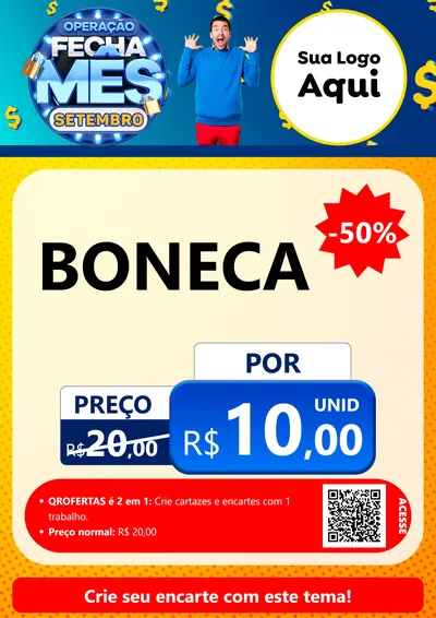 Modelo de Cartaz para Cartaz A4 Vertical com o tema Operação Fecha Mês Setembro para Brinquedos