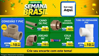 Modelo de TV para TV Horizontal com o tema Especial Semana do Brasil para Tubos e conexões