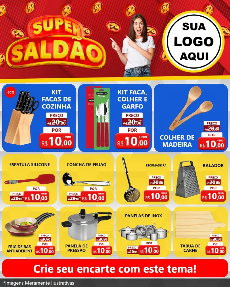 Modelo de Rede Social para Feed Instagram com o tema Super Saldão para Utilidades Domésticas