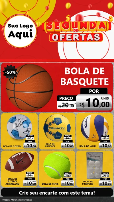 Modelo de Rede Social para Stories com o tema Segunda de Ofertas para Artigos Esportivos
