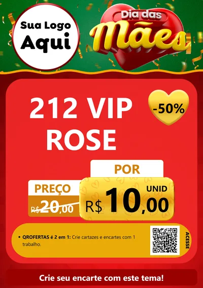 Modelo de Cartaz para Cartaz A4 Vertical com o tema Dia das Mães para Perfumes