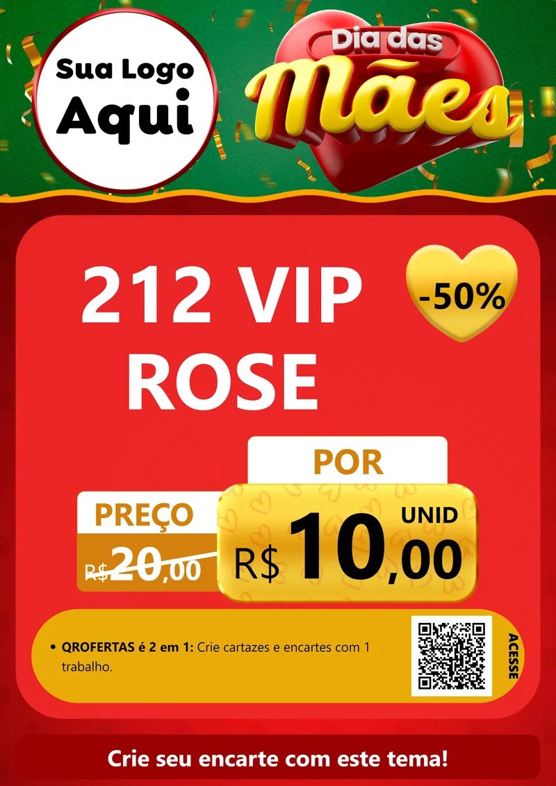 Modelo de Cartaz para Cartaz A4 Vertical com o tema Dia das Mães para Perfumes