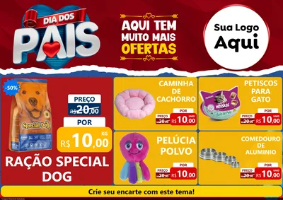 Modelo de Encarte para Encarte A4 Horizontal com o tema Dia dos Pais para Pet Shop