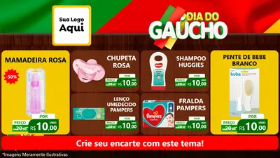 Modelo de TV para TV Horizontal com o tema Dia do Gaúcho para Bebês