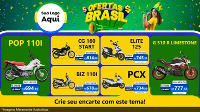 Modelo de TV para TV Horizontal com o tema Ofertas Semana do Brasil para Concessionaria de Motos
