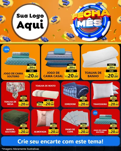 Modelo de Rede Social para Feed Instagram com o tema Fecha Mês para Cama, Mesa e Banho