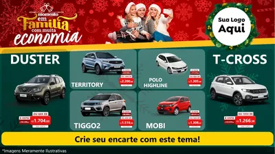 Modelo de TV para TV Horizontal com o tema Momento em Família (Natal) para Concessionaria de Carros