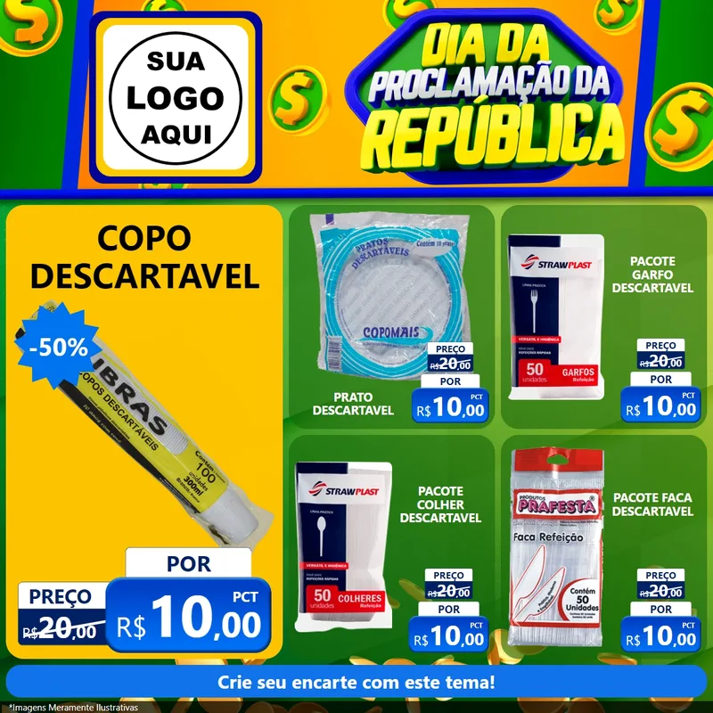 Modelo de Rede Social para Feed Facebook com o tema Dia Da Proclamação da República para Embalagens