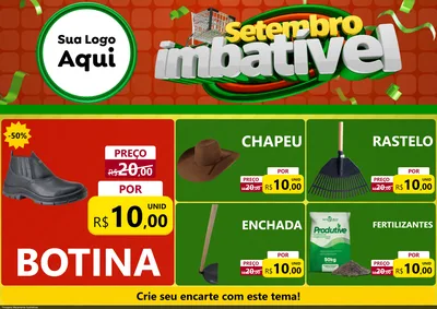 Modelo de Encarte para Encarte A4 Horizontal com o tema Setembro Imbatível para Agropecuária