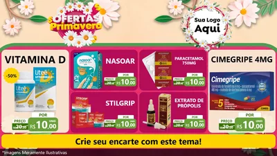 Modelo de TV para TV Horizontal com o tema Ofertas de Primavera para Farmácia