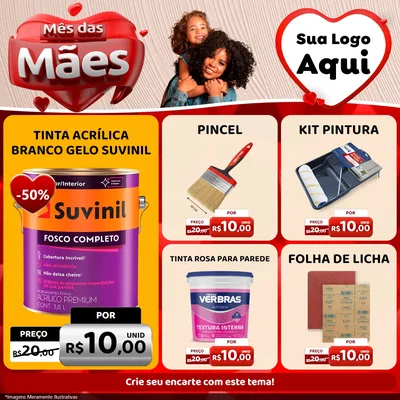 Modelo de Rede Social para Feed Facebook com o tema Mês das Mães para Tintas e Ferramentas