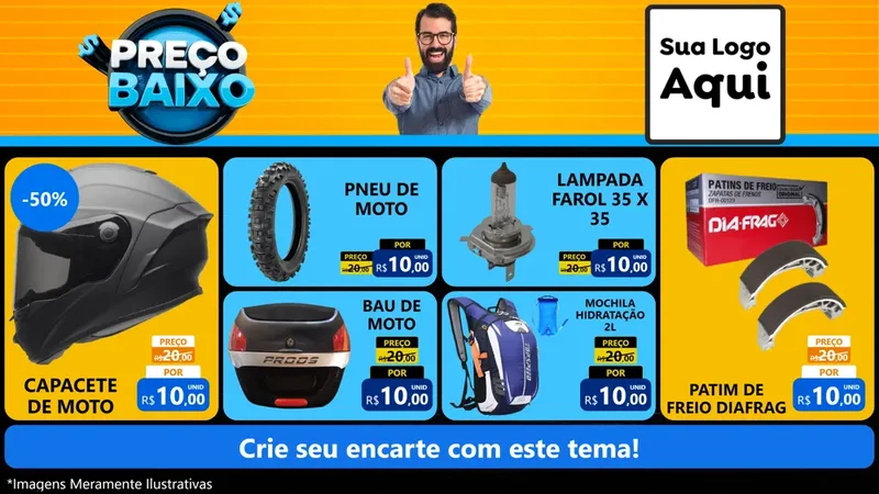 Modelo de TV para TV Horizontal com o tema Preço Baixo para Moto peças