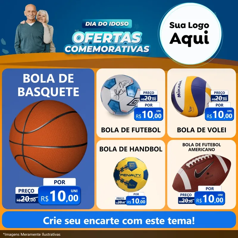 Modelo de Rede Social para Feed Facebook com o tema Dia do Idoso para Artigos Esportivos