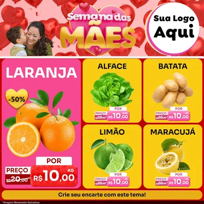 Modelo de Rede Social para Feed Facebook com o tema Semana Das Mães para Hortifrúti