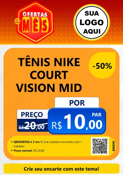 Modelo de Cartaz para Cartaz A4 Vertical com o tema Ofertas do Mês para Calçados