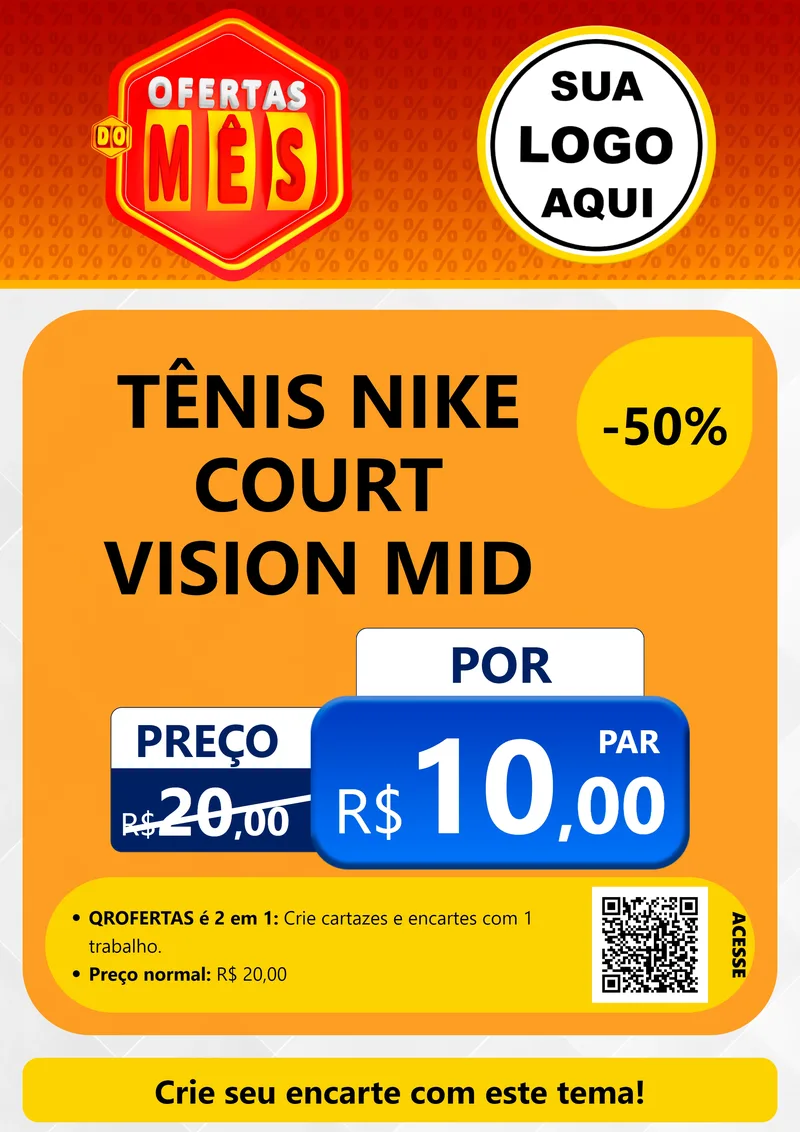 Modelo de Cartaz para Cartaz A4 Vertical com o tema Ofertas do Mês para Calçados