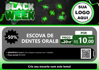 Modelo de Cartaz para Cartaz A4 Horizontal com o tema Black Week para Higiene Pessoal