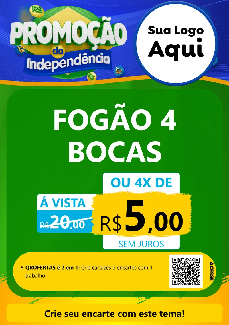 Modelo de Cartaz para Cartaz A4 Vertical com o tema Promoção da Independência para Móveis e Eletro