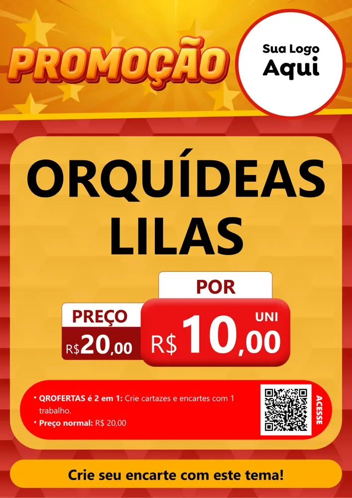 Modelo de Cartaz para Cartaz A4 Vertical com o tema Promoção para Floricultura e jardim
