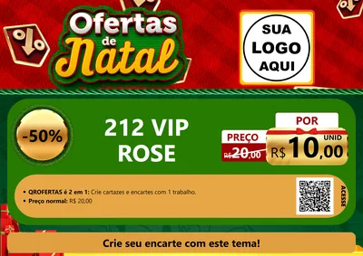 Modelo de Cartaz para Cartaz A4 Horizontal com o tema Ofertas de Natal para Perfumes