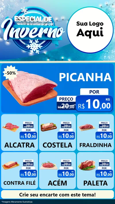 Modelo de Rede Social para Stories com o tema Especial de Inverno para Açougue