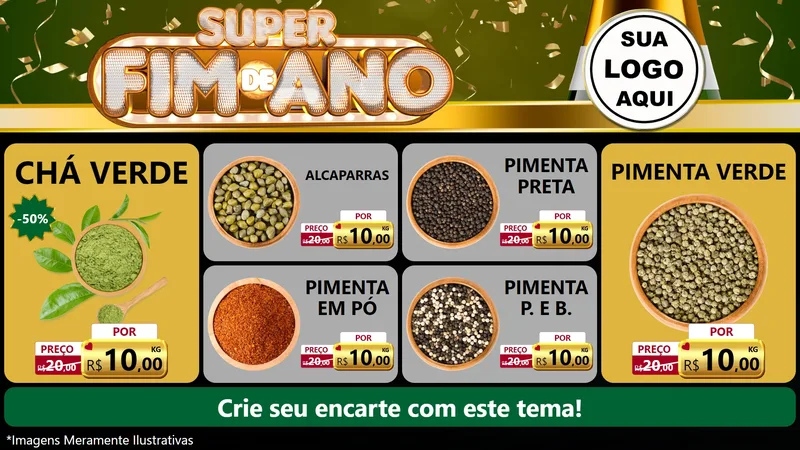 Modelo de TV para TV Horizontal com o tema Super Fim de Ano para Produtos Naturais