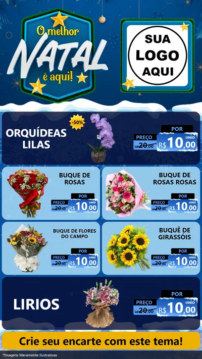 Modelo de TV para TV Vertical com o tema O Melhor Natal É Aqui! para Floricultura e jardim