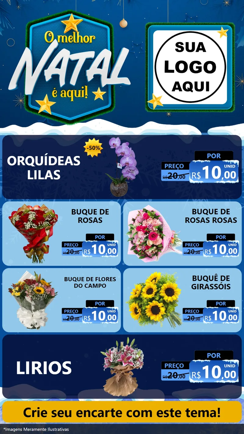 Modelo de TV para TV Vertical com o tema O Melhor Natal É Aqui! para Floricultura e jardim