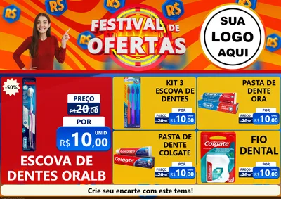 Modelo de Encarte para Encarte A4 Horizontal com o tema Festival de Ofertas para Higiene Pessoal