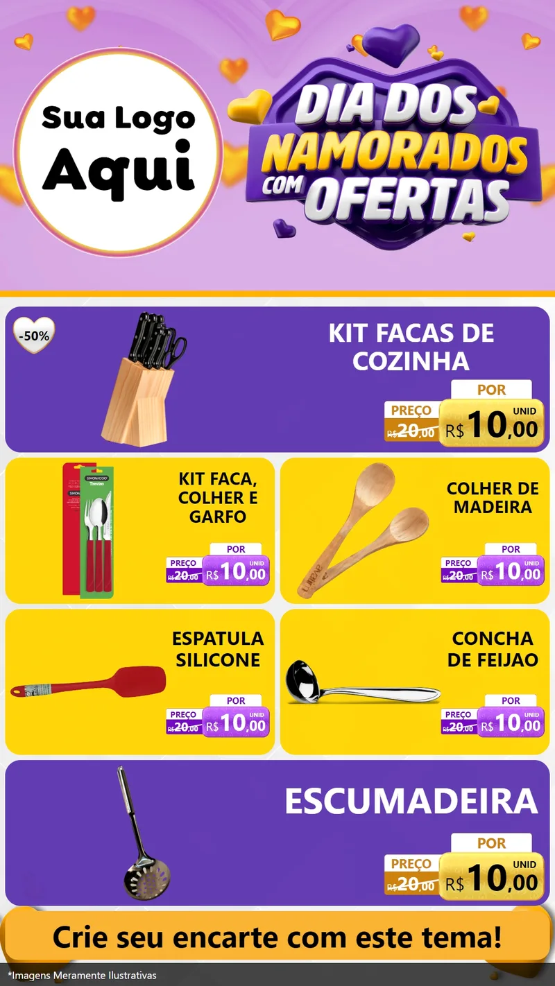 Modelo de TV para TV Vertical com o tema Dia Dos Namorados Com Ofertas para Utilidades Domésticas
