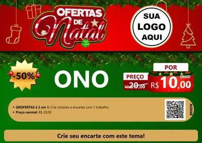 Modelo de Cartaz para Cartaz A4 Horizontal com o tema Ofertas de Natal para Óticas
