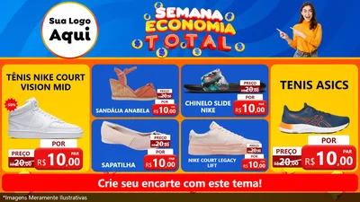 Modelo de TV para TV Horizontal com o tema Semana Economia Total para Calçados