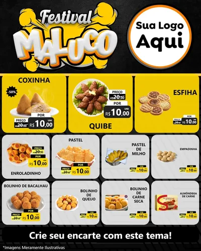 Modelo de Rede Social para Feed Instagram com o tema Festival Maluco para Salgadaria