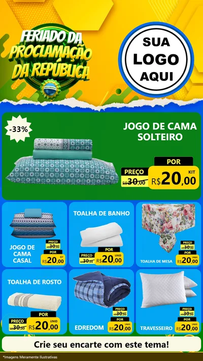 Modelo de Rede Social para Stories com o tema Feriado da Proclamação da República para Cama, Mesa e Banho