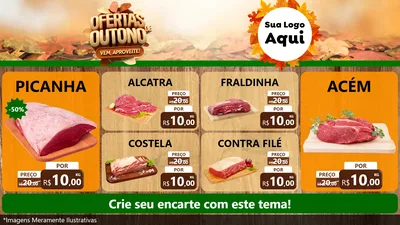 Modelo de TV para TV Horizontal com o tema Ofertas de Outono - Vem, Aproveite! para Açougue