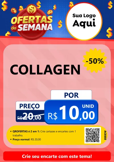 Modelo de Cartaz para Cartaz A4 Vertical com o tema Ofertas Da Semana para Suplementos alimentares