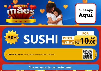 Modelo de Cartaz para Cartaz A4 Horizontal com o tema Mês das Mães para Comida japonesa
