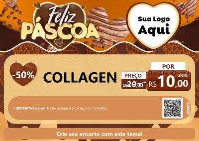 Modelo de Cartaz para Cartaz A4 Horizontal com o tema Feliz Páscoa para Suplementos alimentares