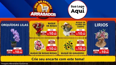 Modelo de TV para TV Horizontal com o tema Fim De Semana Arrasador para Floricultura e jardim