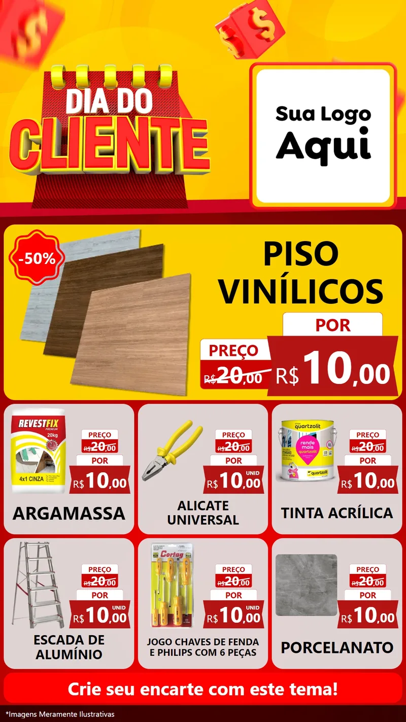 Modelo de Rede Social para Stories com o tema Dia do Cliente para Material para Construção