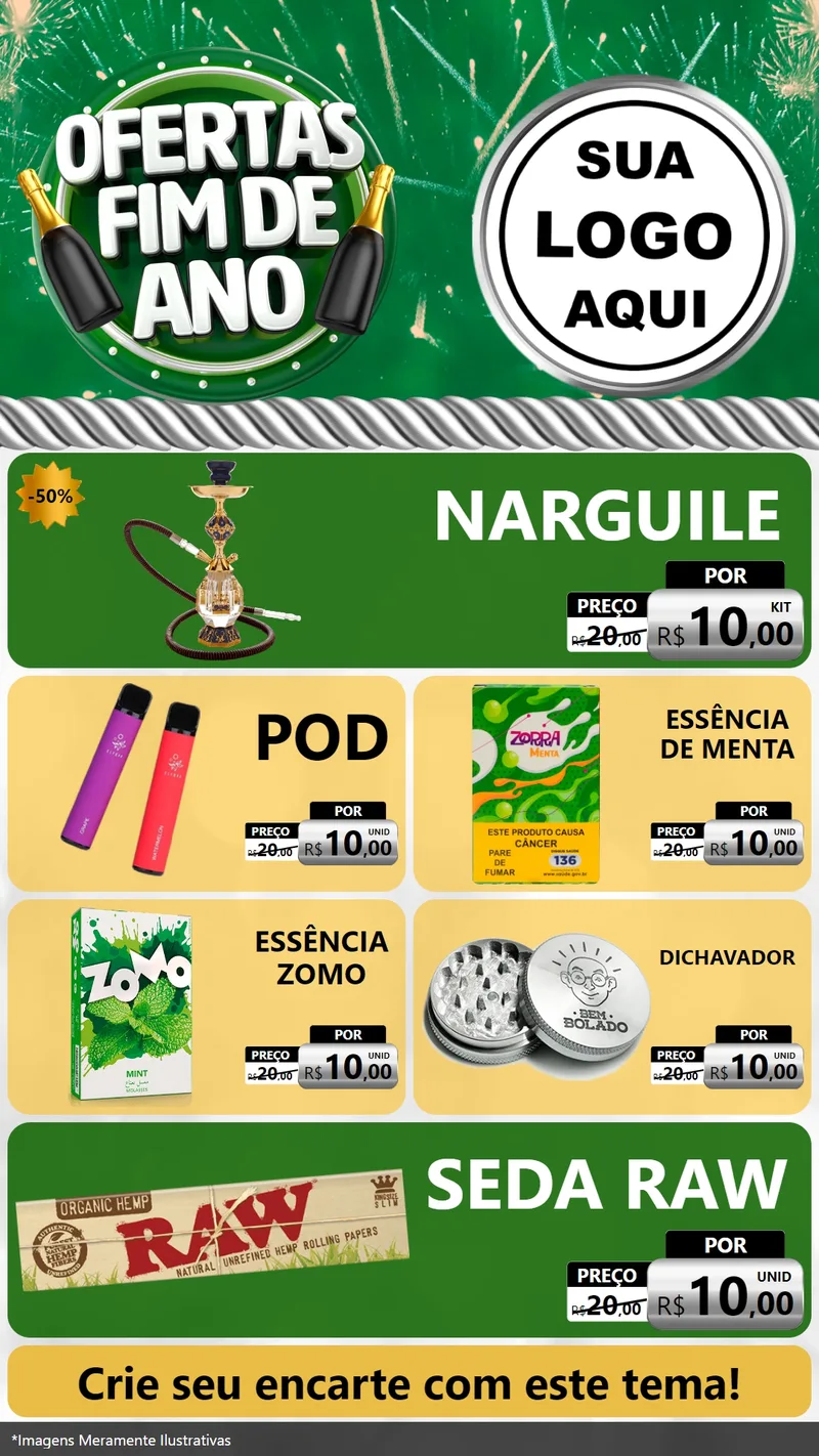 Modelo de TV para TV Vertical com o tema Ofertas Fim de Ano para Tabacaria