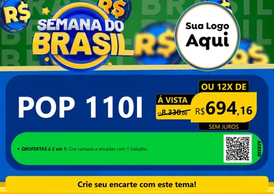 Modelo de Cartaz para Cartaz A4 Horizontal com o tema Semana Do Brasil para Concessionaria de Motos