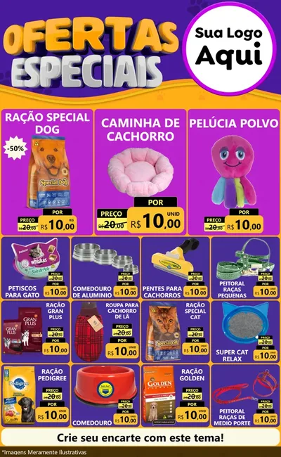 Modelo de Encarte para Encarte Grande com o tema Ofertas Especiais para Pet Shop