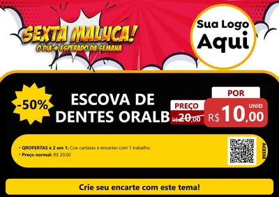 Modelo de Cartaz para Cartaz A4 Horizontal com o tema Sexta Maluca! para Higiene Pessoal