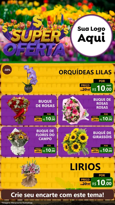 Modelo de TV para TV Vertical com o tema Super Oferta para Floricultura e jardim