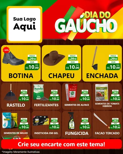 Modelo de Rede Social para Feed Instagram com o tema Dia do Gaúcho para Agropecuária