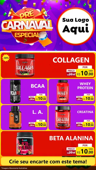 Modelo de TV para TV Vertical com o tema Pré-Carnaval Especial para Suplementos alimentares
