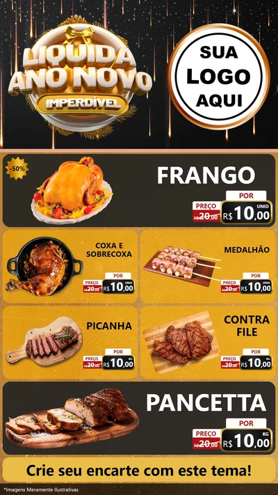 Modelo de TV para TV Vertical com o tema Liquida Ano Novo Imperdível para Assados