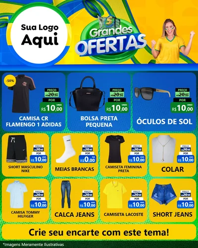 Modelo de Rede Social para Feed Instagram com o tema Grandes Ofertas para Roupas e acessórios